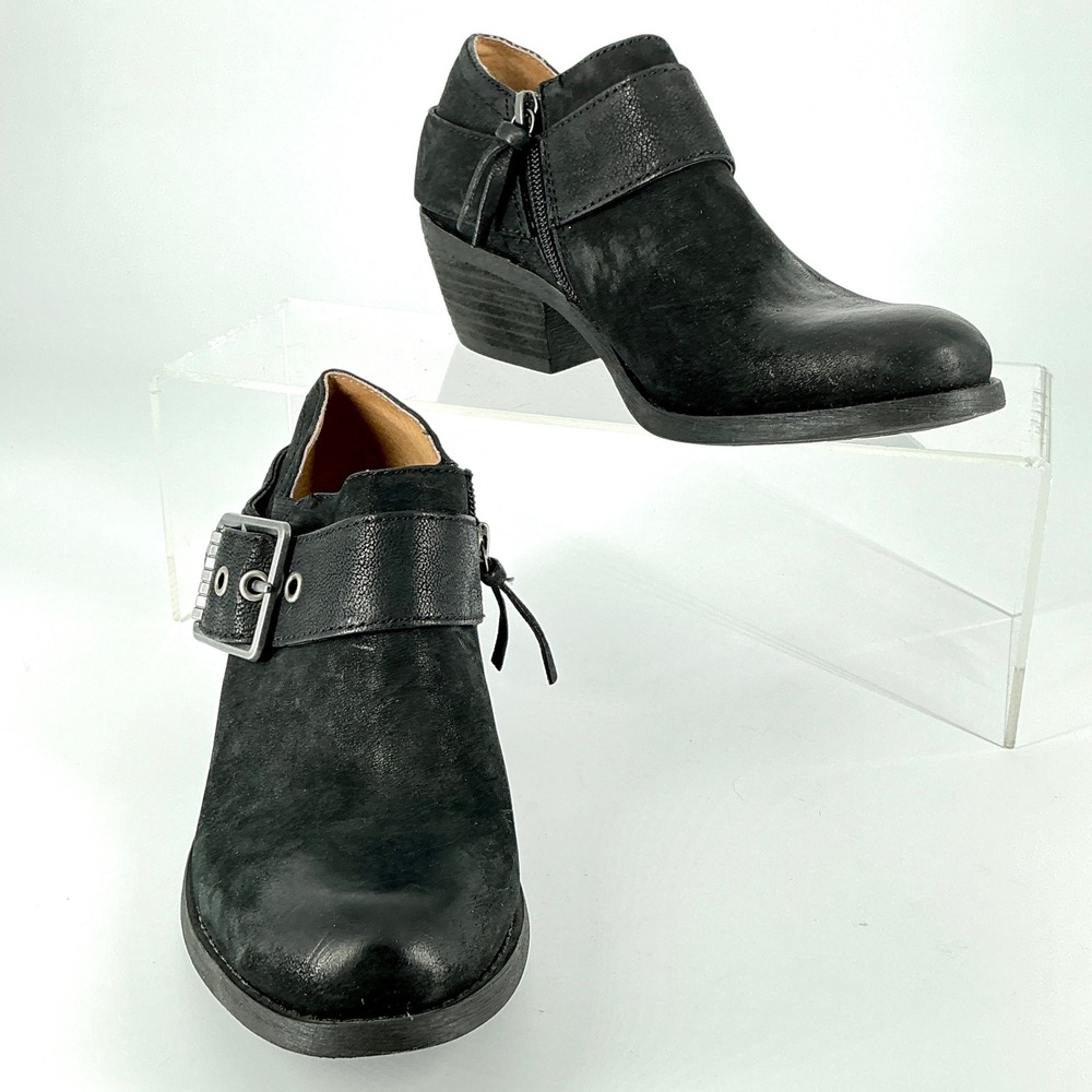 Aqua Sofft Size 6 Black Leather Ankle Boots Moto NEW Alvie Water Resistant $150 - Picture 3 of 14